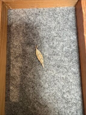 Shakti 14k Gold Diamond  Feather Diamond  Pendant Necklace Charm